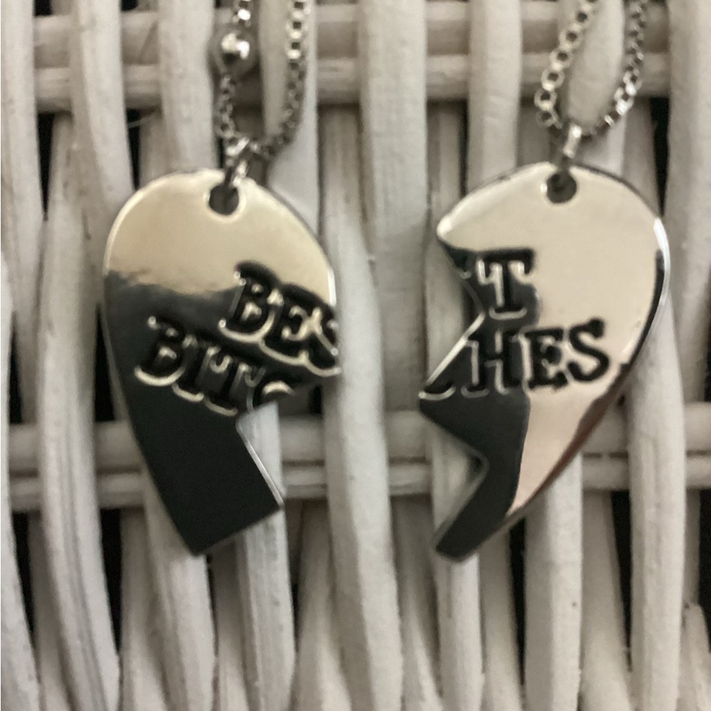 Silver Best Friends Best Friends Charm Necklace